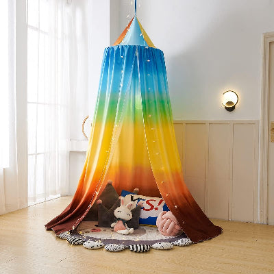 ciel de lit enfant tissu arc en ciel