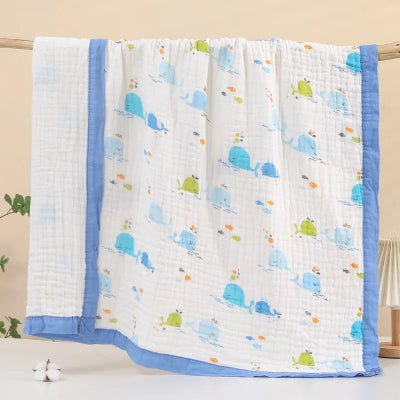 couette bebe mousseline baleines