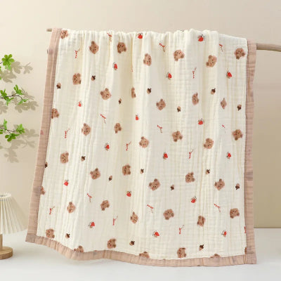 couette bebe mousseline ourson