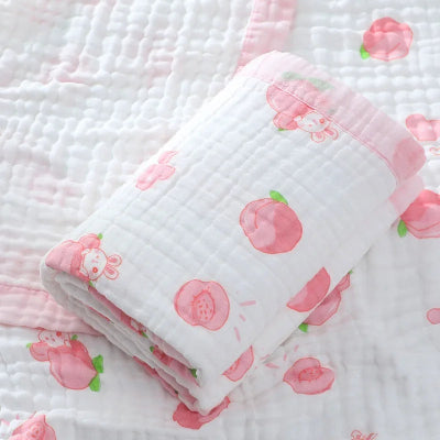 couette bebe mousseline peche
