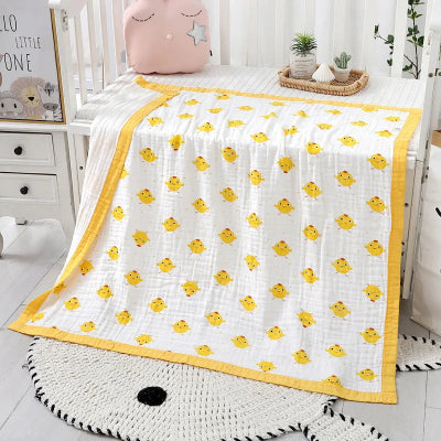 couette bebe mousseline poussin
