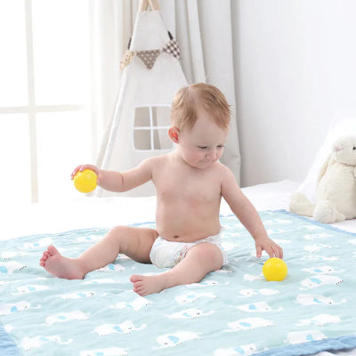 couette bebe mousseline tapis sol