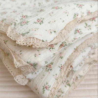 couette bebe vintage feuille verte