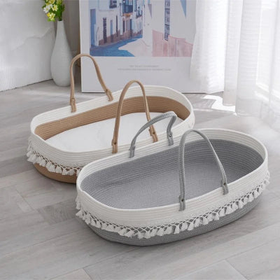 couffin bebe transportable beige gris