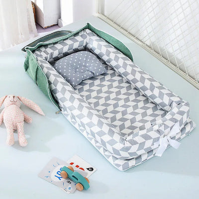 couffin cododo portable motif gris sa vert