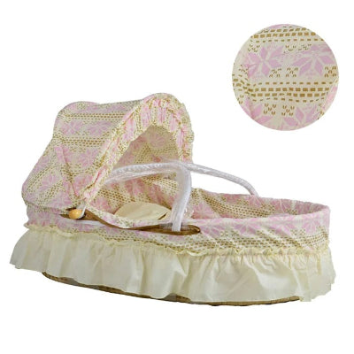 couffin en osier bebe fleurs
