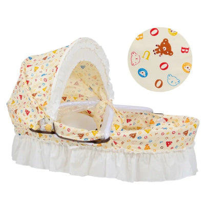 couffin en osier bebe ourson