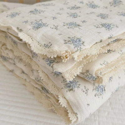 couverture bebe bouquet bleu