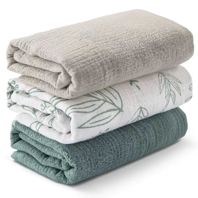 couverture bebe feuillage vert