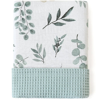 couverture bebe gaufre variante feuilles
