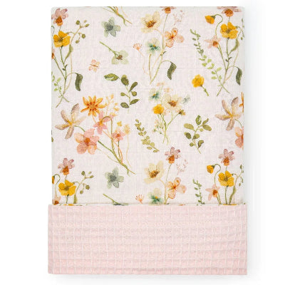 couverture bebe gaufre variante fleurs
