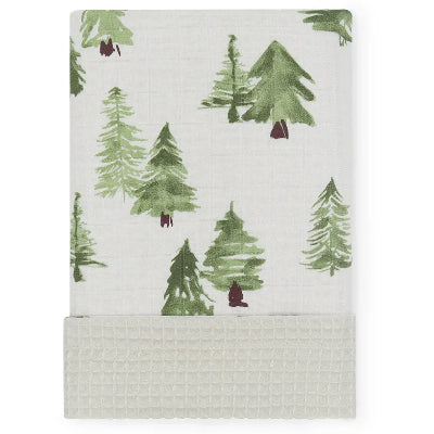 couverture bebe gaufre variante sapins