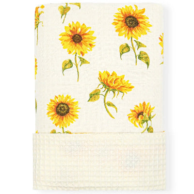 couverture bebe gaufre variante tournesol