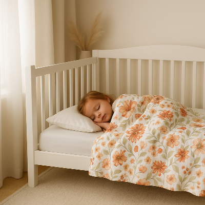 couverture bebe gaze de coton fillette sommeil