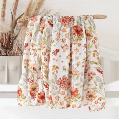 couverture bebe gaze de coton rouge