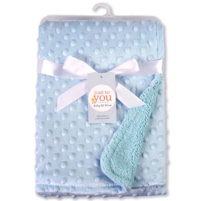 couverture bebe minky bleu pale