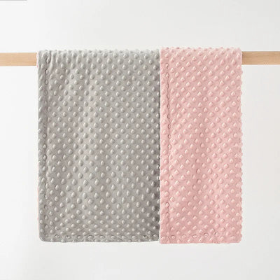 couverture bebe minky rose gris