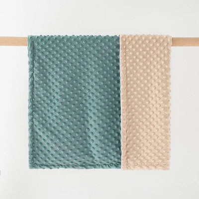couverture bebe minky vert beige