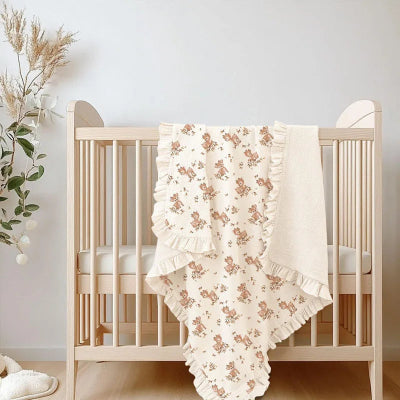 couverture bebe mousseline volant berceau