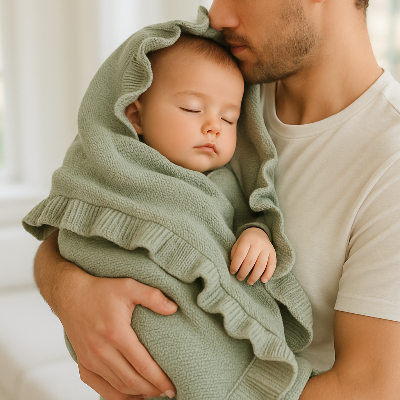 couverture bebe sommeil calin papa