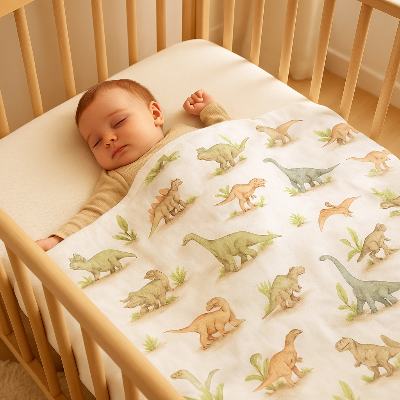 couverture bebe sommeil dinosaure