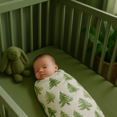 couverture bebe sommeil sapins