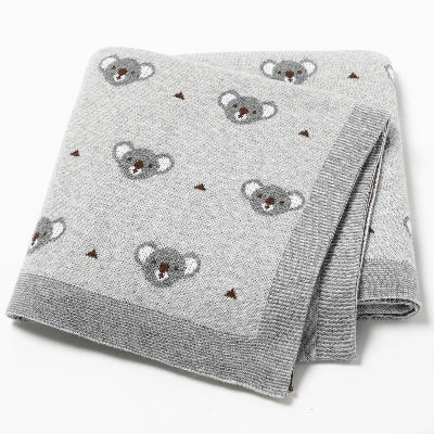couverture bebe tricot koala gris