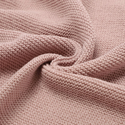 couverture bebe tricot rose
