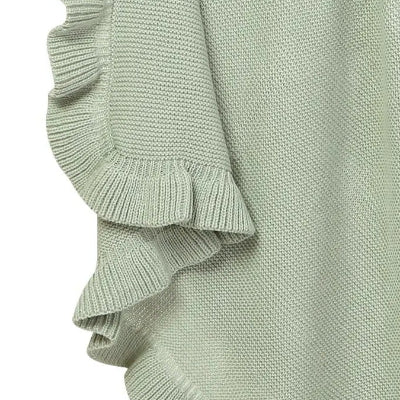 couverture bebe tricot vert