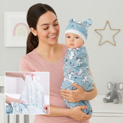 couverture emmaillotage bebe attache velcro