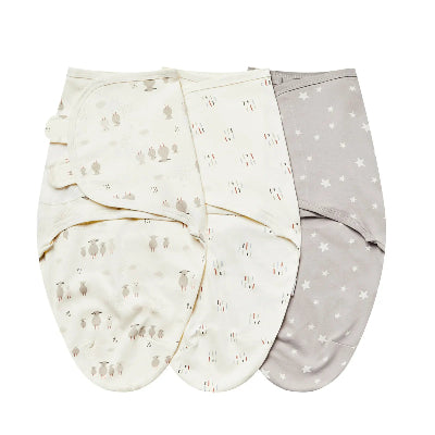 couverture emmaillotage bebe trio beige