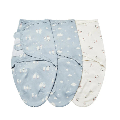 couverture emmaillotage bebe trio mouton