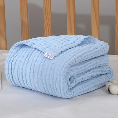 lange bebe six couches coton bleu