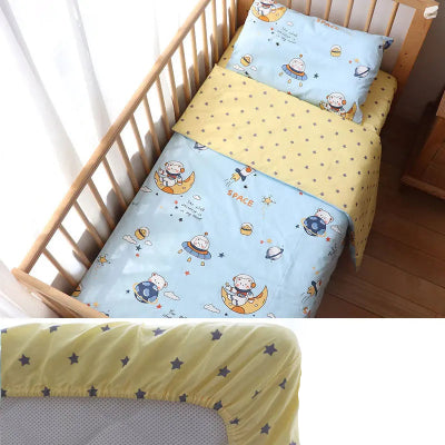 literie bebe bleu trois pieces