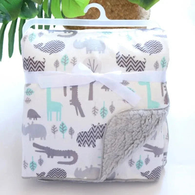 polaire couverture bebe crocodile gris