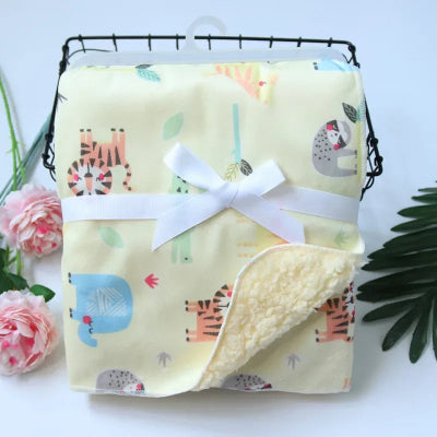 polaire couverture bebe tigre jaune