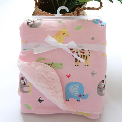 polaire couverture bebe tigre rose