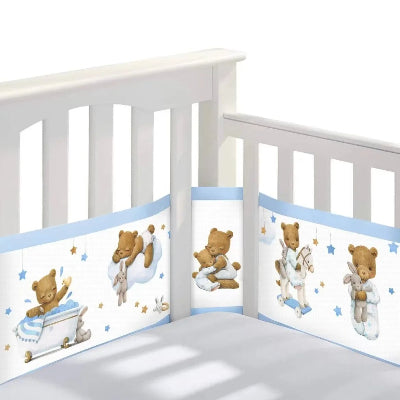 tour de lit respirant ourson bleu