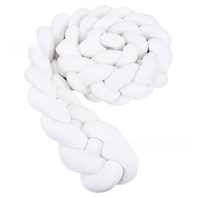 tour de lit tresse brins blancs