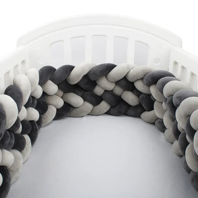 tour de lit tresse gris anthracite