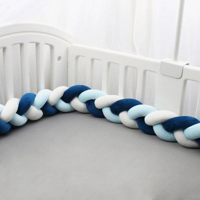tresse de lit bebe bleu ciel blanc
