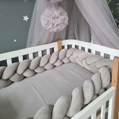 tresse de lit bebe gris uni