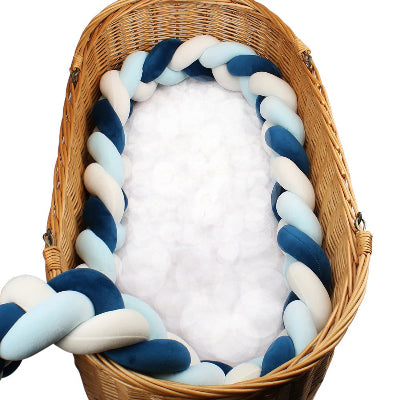 tresse de lit bebe trio bleu berceau