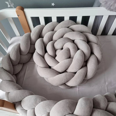 tresse de lit bebe velours-gris