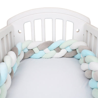 tresse de lit bebe bleu menthe