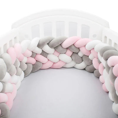 tresse de lit six brins rose gris