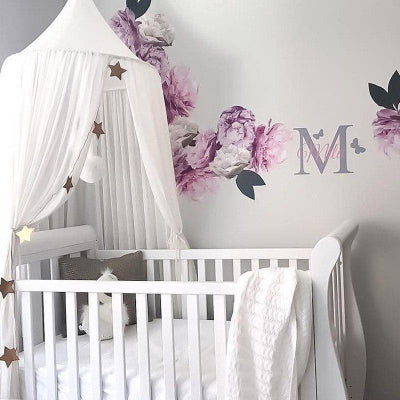 ciel de lit bebe blanc decor