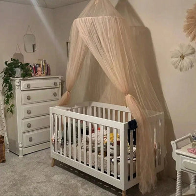 ciel de lit bebe voile beige