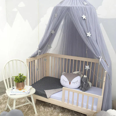ciel de lit bebe voile gris