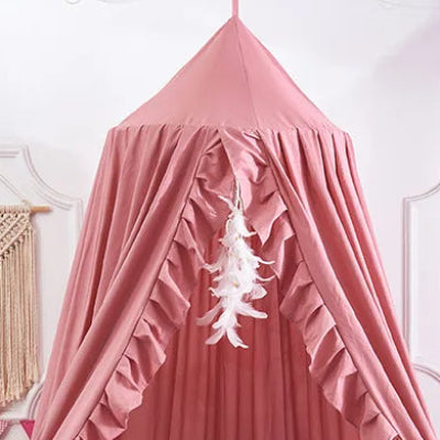 ciel de lit cabane volant rose